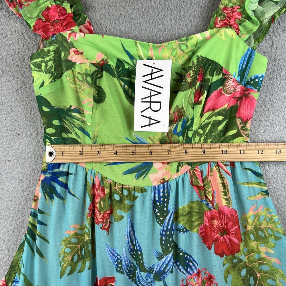 Flying Tomato Dress Womens XS Multicolor Floral Tiered Maxi Sundress Tropical - Picture 5 of 12
